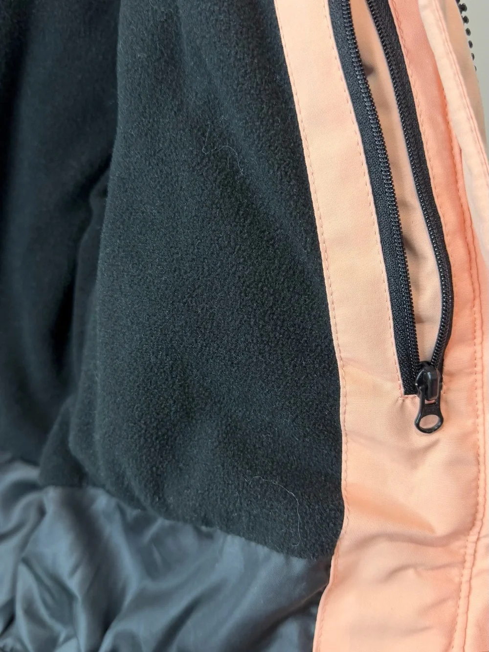 Girls' Peach Hooded Winter Coat with Faux-Fur Trim